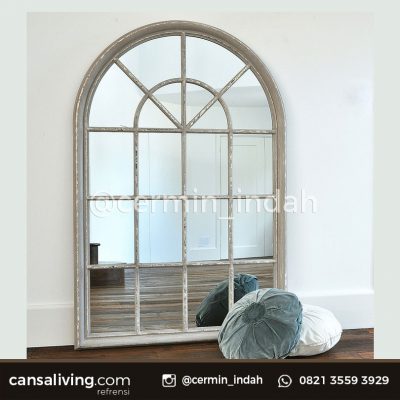 Cermin Jendela Vintage Rustige Terbaru Beige 