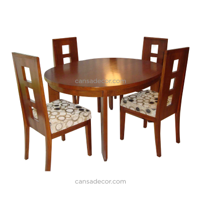 Meja Makan 4 Kursi Jati Oval Terbaru