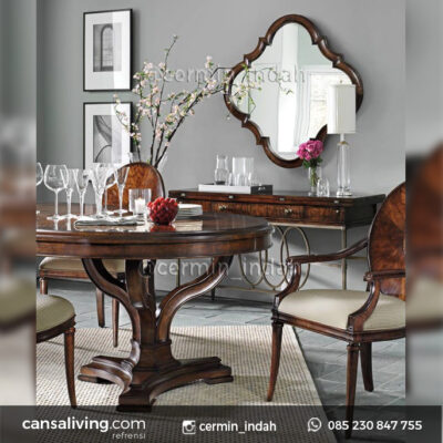 Cermin Meja Elegant Kayu Jati Ruang Tamu
