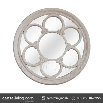Cermin Bulat Lengkung Rustic Shabby Chic