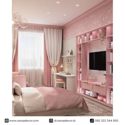 desain-Kamar-tidur-anak-Princes-Pink