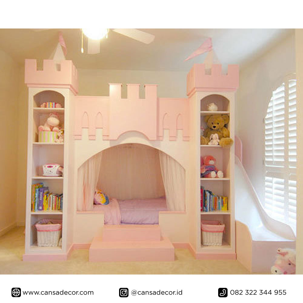 Tempat Tidur Anak Tingkat Istana Princess Pink Cansadecor Jual Furnitur Cantik