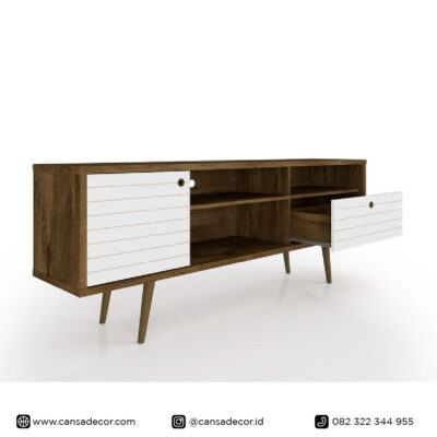 Bufet TV Minimalis Rustic Aluka Kayu Jati Gambar