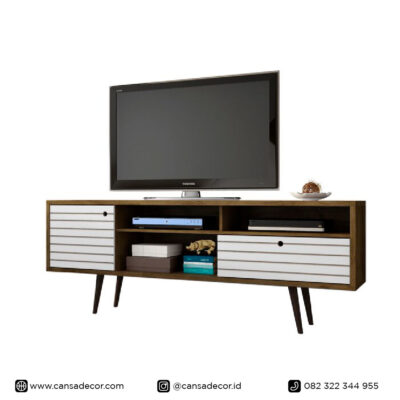 Bufet TV Minimalis Rustic Aluka Kayu Jati Gambar