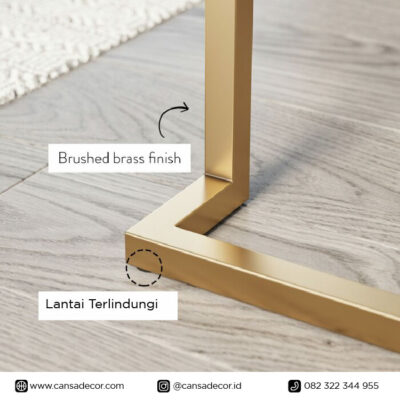 Meja Kerja Kontemporer Elegant Mikku Putih Emas