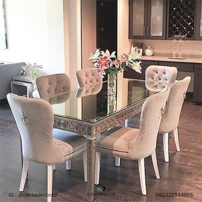 Meja Makan Mewah Kaca Surabaya