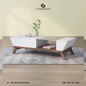 Meja Yamu Kayu Kaca Minimalis