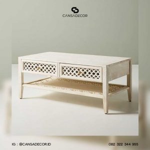 Meja Tamu Kayu Laci Paris