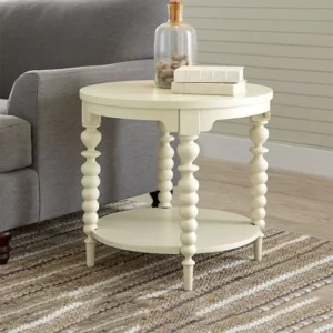 Meja sudut hias minimalis putih