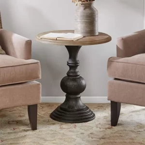 Meja Hias natural Bulat antik