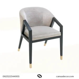 Kursi Makan dengan lengan armchair modern busa jok mewah