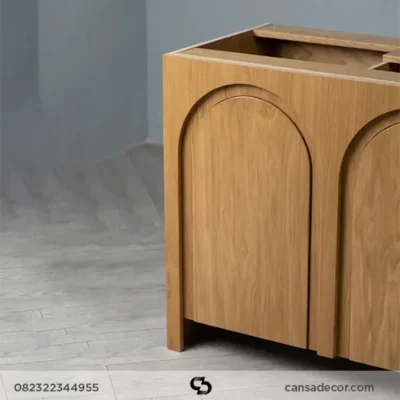 Lemari Tv Kayu Jati Terbaru lengkung