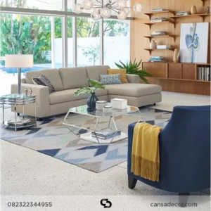 model meja tamu kaca stainless besi