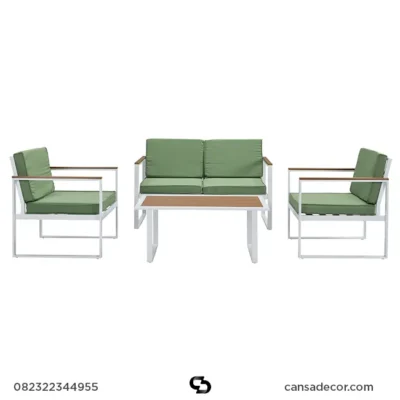 Kursi Tamu Minimalis dari Besi Niko putih retro