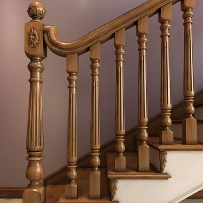 model railing tangga kayu jati