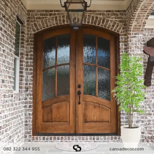 Pintu Kupu Tarung Jati Kaca