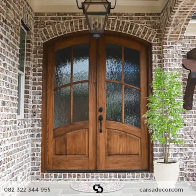 Pintu Kupu Tarung Jati Kaca 