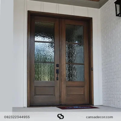 Pintu Masjid Kayu Jati Kaca