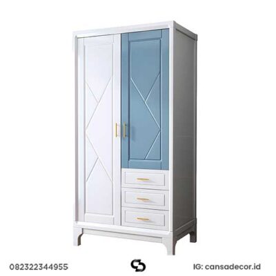 lemari pakaian jati 2 pintu, lemari pakaian kayu 2 pintu,