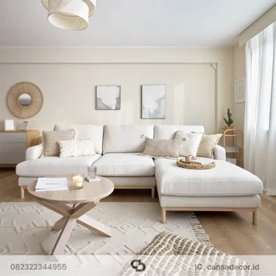 sofa sudut minimalis modern terbaru jati