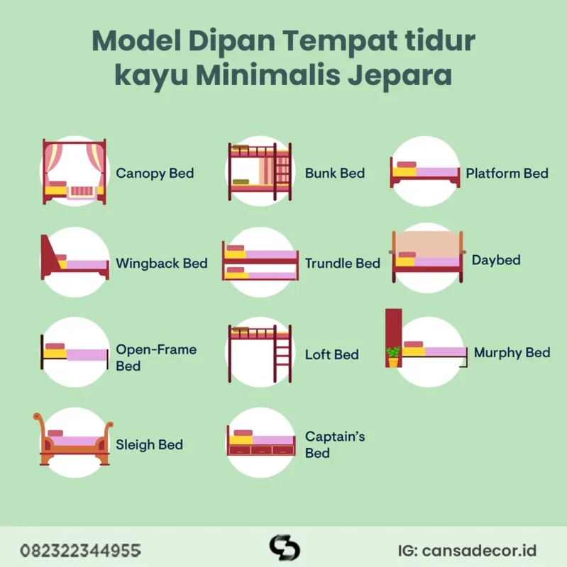 Model Dipan Tempat tidur kayu Minimalis Jepara 