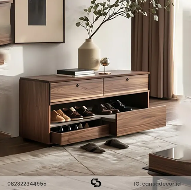 Lemari Sepatu Kayu (Model Tertutup)