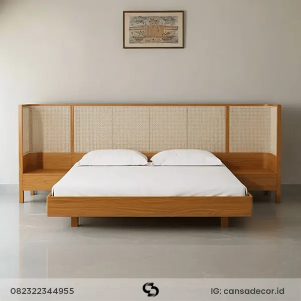 Tempat Tidur Jati Jepara Japandi Estetika Simpel & Fungsional baru