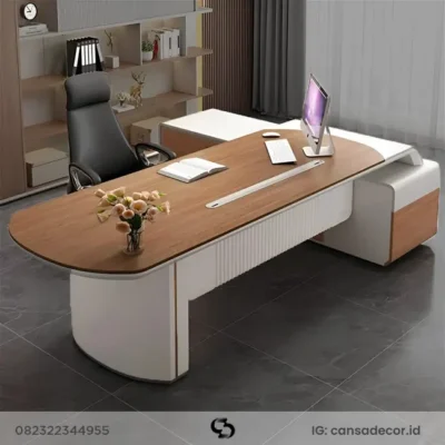 meja direktur jati minimalis HPL Jepara