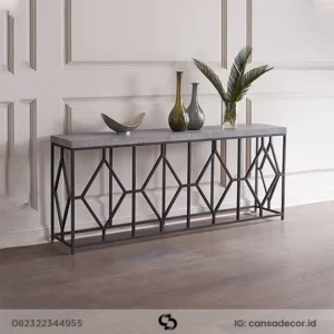 meja konsul besi industrial jati