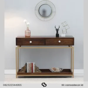 meja laci kayu jati konsol