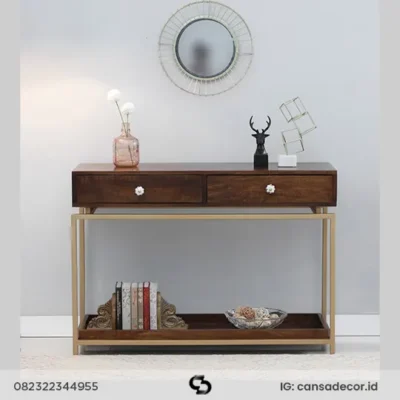 meja laci kayu jati konsol