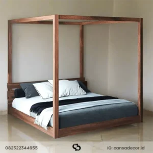 tempat tidur tempat tidur jati jepara kelambu canopy modern