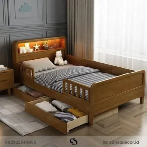 custom dipan kasur, kasur laci, tempat tidur jati jepara terbaru,