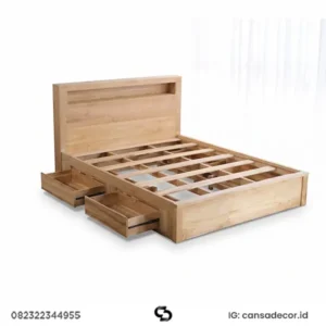 tidur tempat tidur jati jepara Laci penyimpanan 1