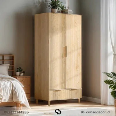 Lemari Jati 2 Pintu Minimalis Odin Natural