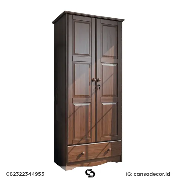 Lemari jati 2 pintu Mira mebel Jepara asli.