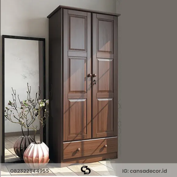 Lemari jati 2 pintu Mira mebel Jepara asli.