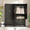 Lemari Jati 2 Pintu Niko Minimalis Black Matte
