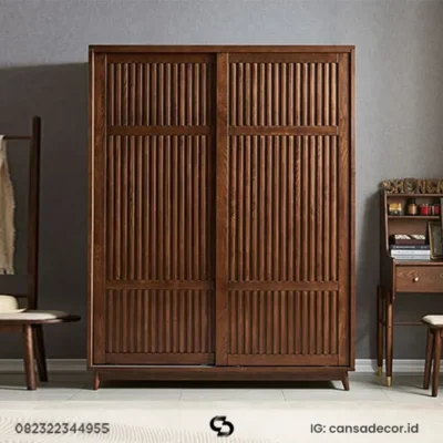 lemari sliding 2 pintu kayu, model lemari pakaian 2 pintu minimalis,