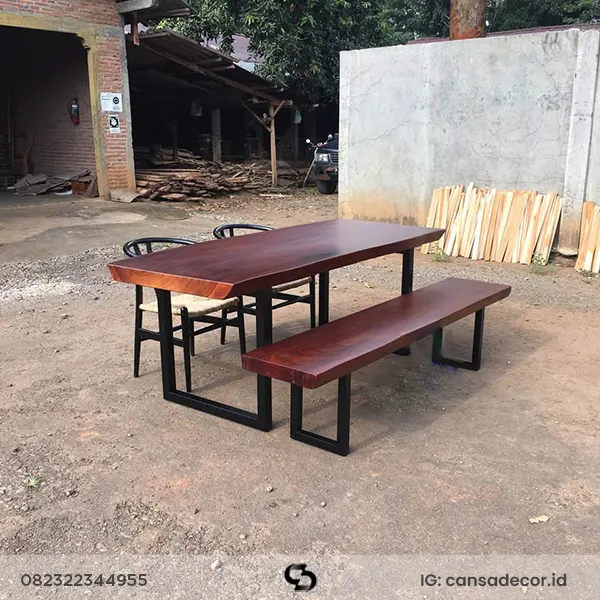 Meja Trembesi Modern Wallnut Jepara Rio