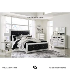Set Kamar Tidur Pengantin Indra Mewah Black & Silver