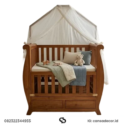 box bayi kayu minimalis Jati solid