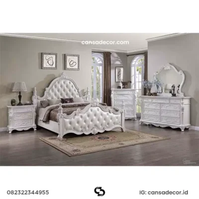 tempat tidur 1 set ukir pengantin mewah detail anca